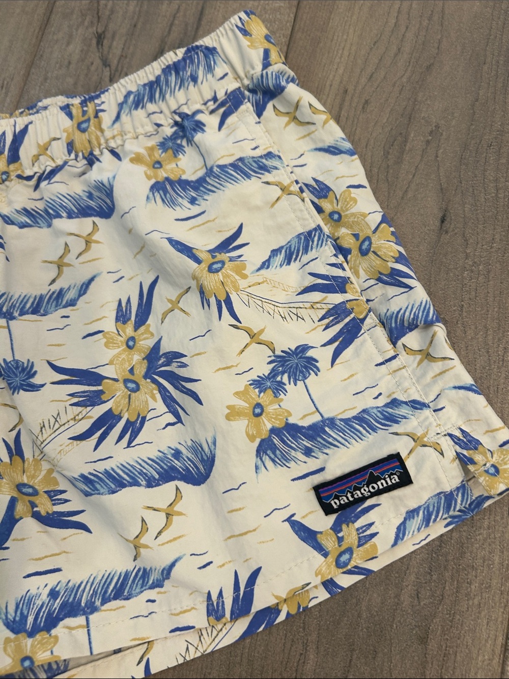 Patagonia Floral Shorts in Blue & Yellow